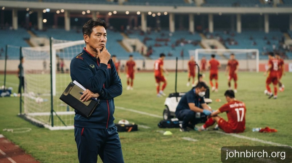 FIFA ASEAN Cup 2026: Kim Sang Sik đối mặt bài toán nhân sự sau chấn thương của Nguyễn Văn Vĩ